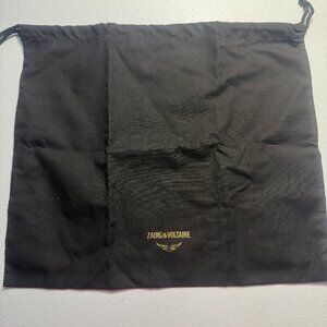 Zadig & Voltaire Signature Black Dust Bag with Gold Logo – Drawstring Pouch